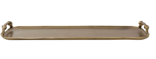 Gold Finish Cast Aluminum Tray with Handles