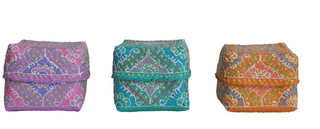 Hand-Painted Bamboo Containers w/ Lids