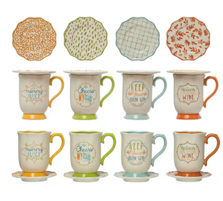Stoneware Mug and Saucer Set