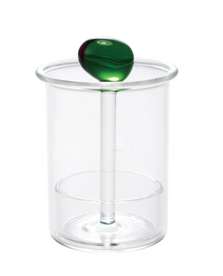 Glass Toothpick Holder with Hand-Blown Olive