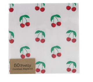 50pc Cocktail Napkins with Cherries