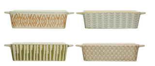2-1/2 Cup Hand-Stamped Stoneware Baker
