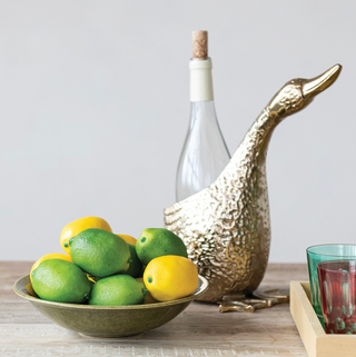 Gold Finished Cast Aluminum Duck Shaped Bottle Holder