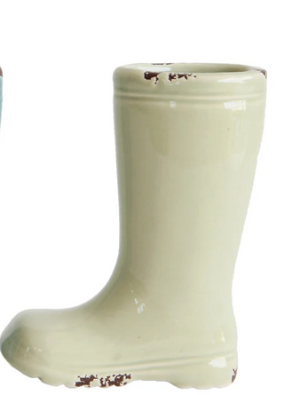 Distressed Stoneware Boot Vase