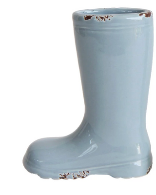 Distressed Stoneware Boot Vase