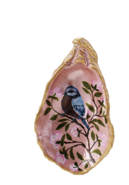 Resin Shell Shaped Magnet w/ Flora/Fauna Image