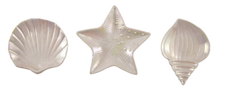 Iridescent Finish Stoneware Shell/Starfish Shaped Dish