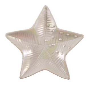 Iridescent Finish Stoneware Shell/Starfish Shaped Dish