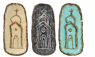 Cast Iron Dish with Church