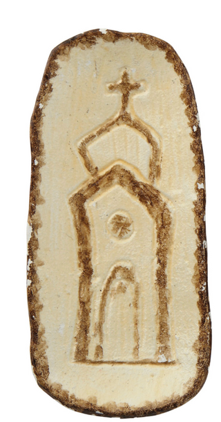 Cast Iron Dish with Church