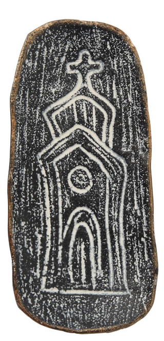 Cast Iron Dish with Church