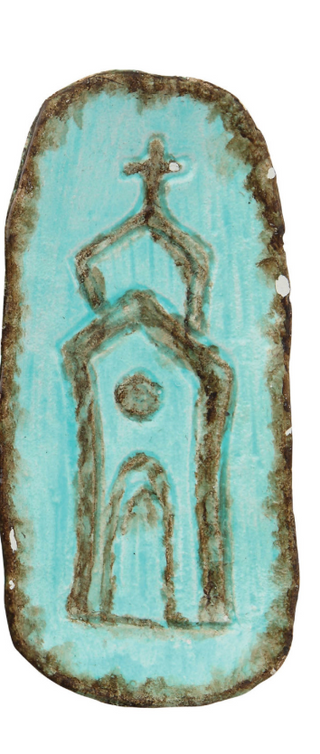 Cast Iron Dish with Church