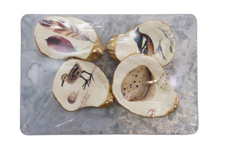 Set of 4 Magnets on Metal Card with Vintage Reproduction Image