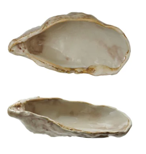 Stoneware Oyster Shell Shaped Dish