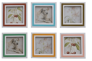 Resin & MDF Photo Frame Magnet w/ Inlaid Stripes