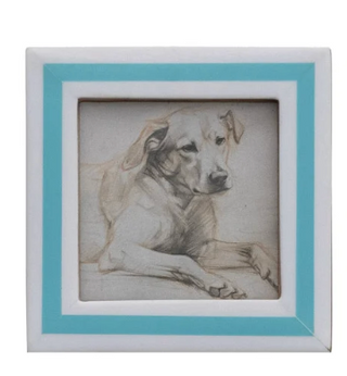 Resin & MDF Photo Frame Magnet w/ Inlaid Stripes