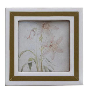 Resin & MDF Photo Frame Magnet w/ Inlaid Stripes