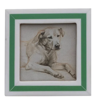 Resin & MDF Photo Frame Magnet w/ Inlaid Stripes