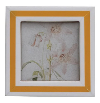 Resin & MDF Photo Frame Magnet w/ Inlaid Stripes