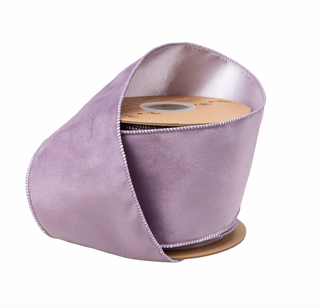 4" Reversible Classic Velvet Wired Ribbon | Lavender | 10 Yard Roll
