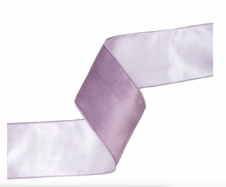 4" Reversible Classic Velvet Wired Ribbon | Lavender | 10 Yard Roll