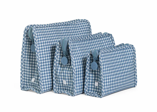 ROADIE MEDIUM Zip Pouch - RODEO CHECK INDIGO