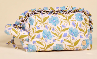 Poppin' Petals Aqua Essentials Quilted Cosmetic Pouch