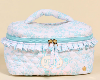 Bride Something Blue Glam & Go Quilted Cosmetic Bag