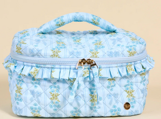 Oh So Fancy Blue Glam & Go Quilted Cosmetic Bag