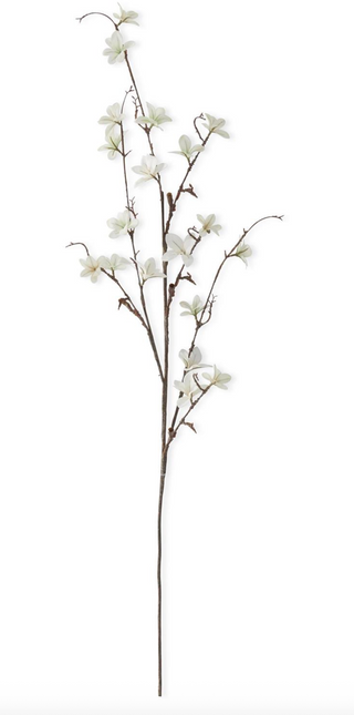 40 Inch White Magnolia Blossom Spray