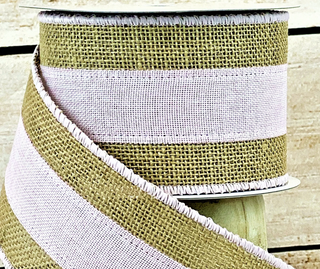 Pink Burlap Borders Ribbon