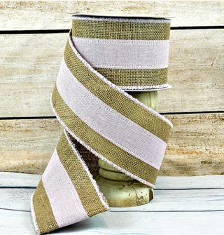 Pink Burlap Borders Ribbon