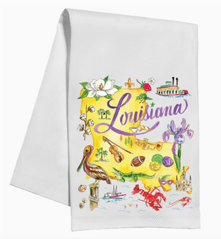 Louisiana Handpainted Icons Kitchen Towel