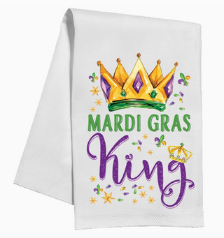 Handpainted Mardi Gras King Kitchen Towel