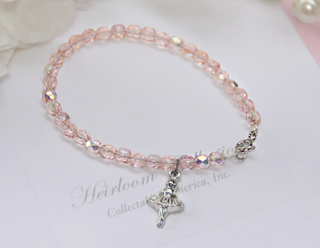 5" Pink Crystal Ballerina Bracelet