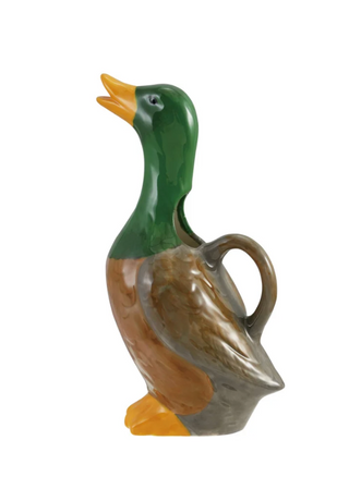 12 oz. Hand-Painted Stoneware Duck Shaped Pitcher