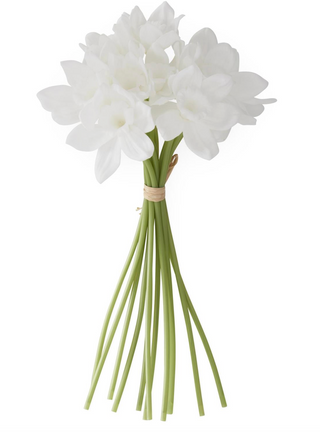 11 Inch White Real Touch Daffodil Bundle