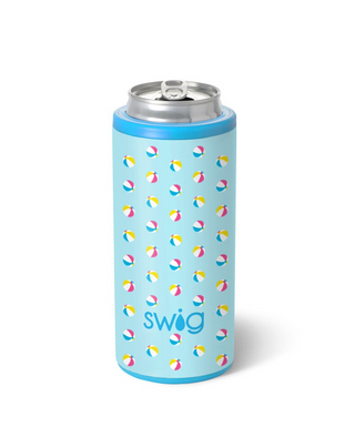 Beach Balls Skinny Can Cooler 12oz