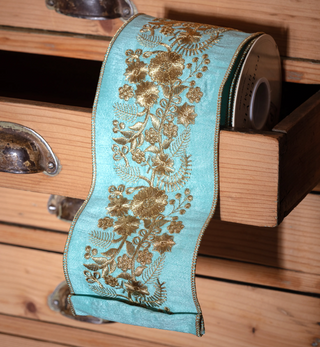 Tiffany Embroidered Dupioni Ribbon