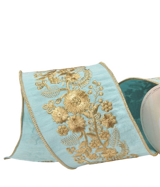 Tiffany Embroidered Dupioni Ribbon