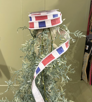 1" Red/White/Blue Stripe Dupioni