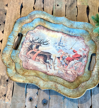 Santa On Sleigh Tray