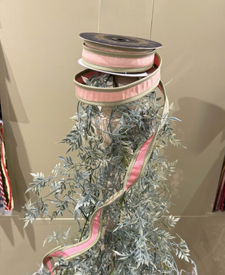 Pink/Blush Taffeta with Green DupionI Piping
