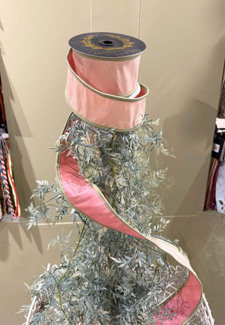 Pink/Blush Taffeta with Green DupionI Piping