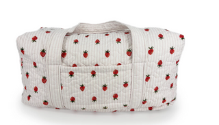 Strawberry Crush Pink Quilted Weekender Duffle Bag