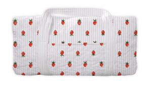 Strawberry Crush Pink Quilted Weekender Duffle Bag