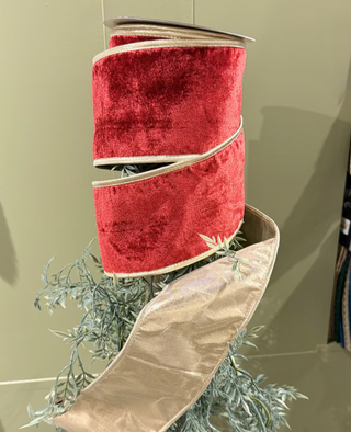 4" Red Velvet Gold Piping JME