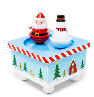 Dancing Santa & Frosty Music Box