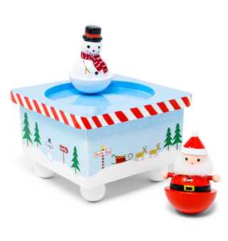 Dancing Santa & Frosty Music Box