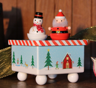 Dancing Santa & Frosty Music Box